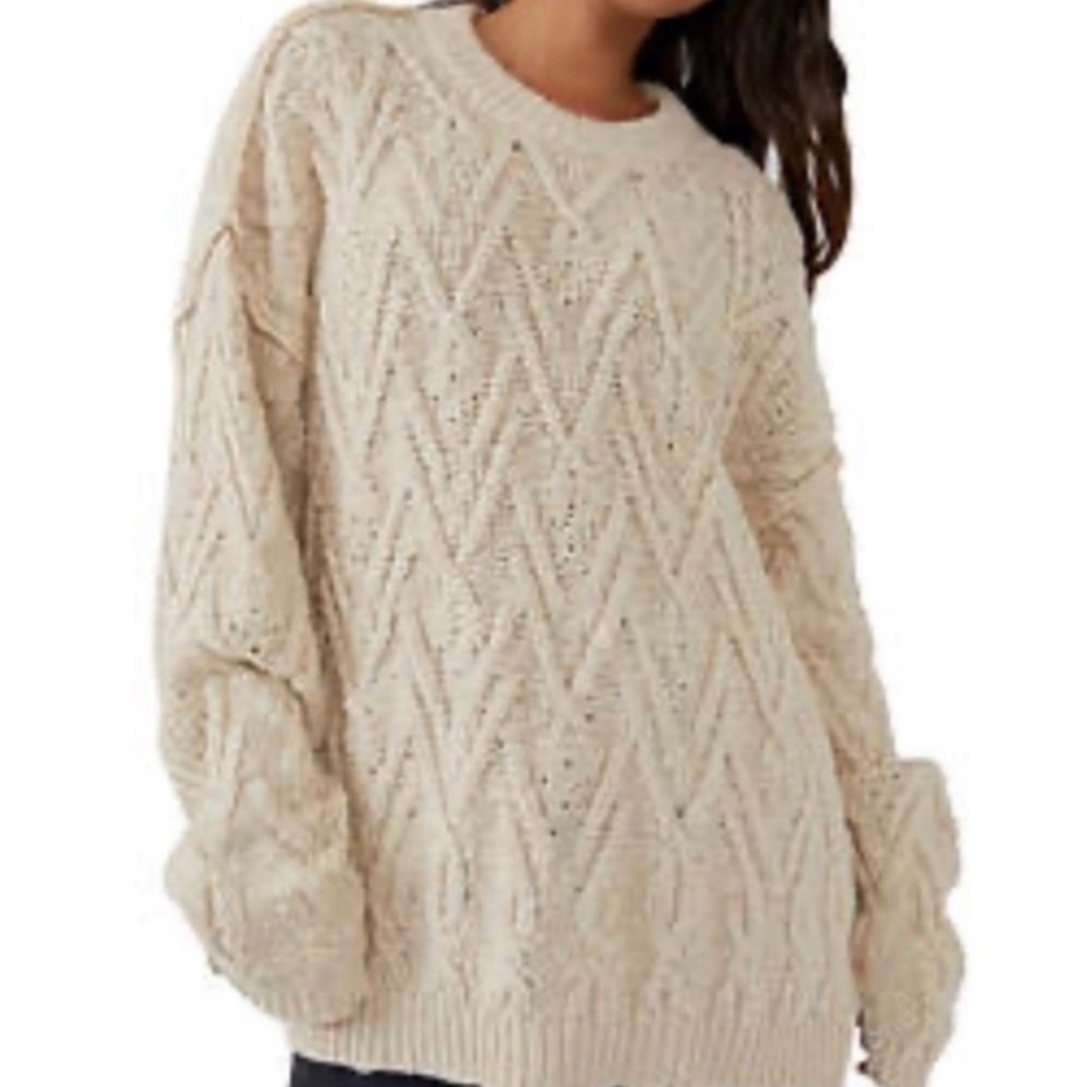 Free people Cozy Cream Cable Knit Sweater